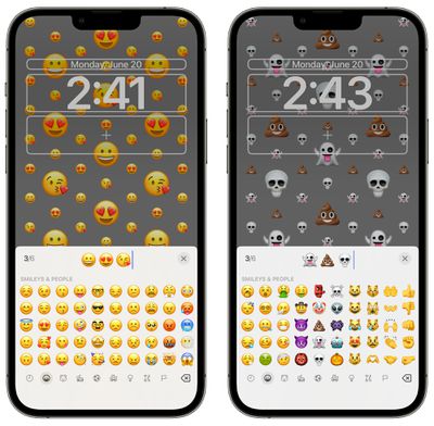 ios 16 emoji picker lock screen 